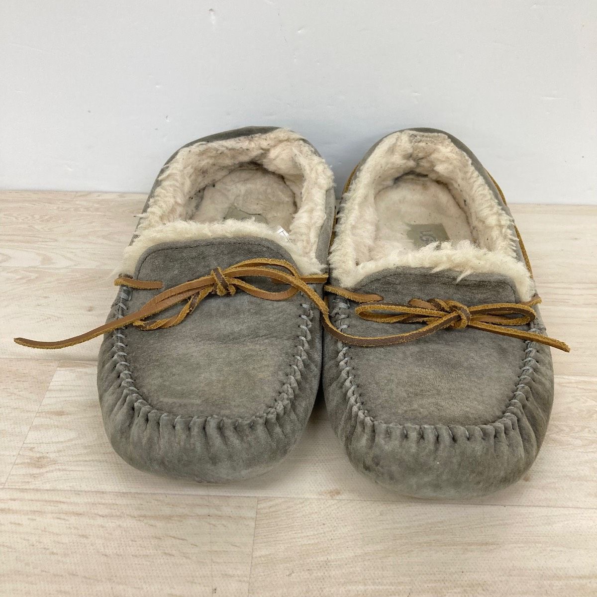 UGG/アグ モカシン スリッポン 25cm グレー S/N 5612 ボア ムートン