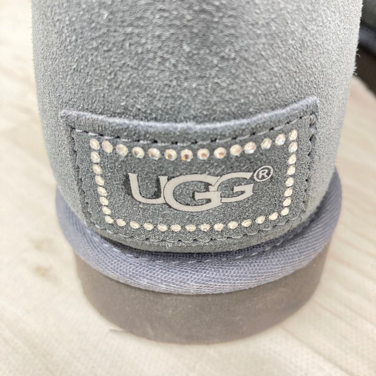 UGG/アグ ムートンブーツ 25cm グレー ラメ ラインストーン 1008822