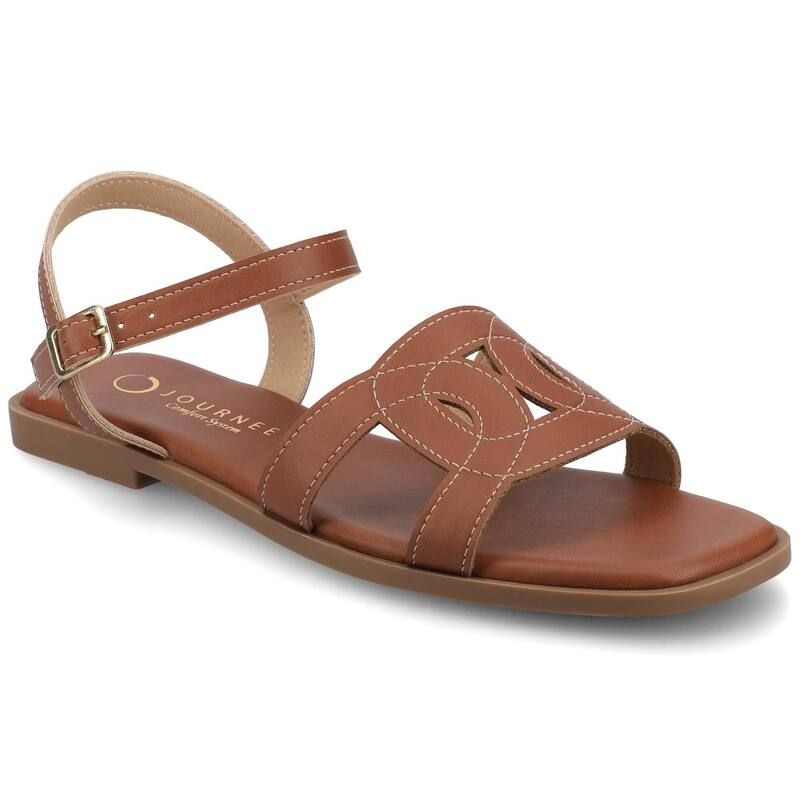 ジャーニー レディース シューズ サンダル アンクル Journee Womens Bridey Ankle Strap Sandals Cognac
