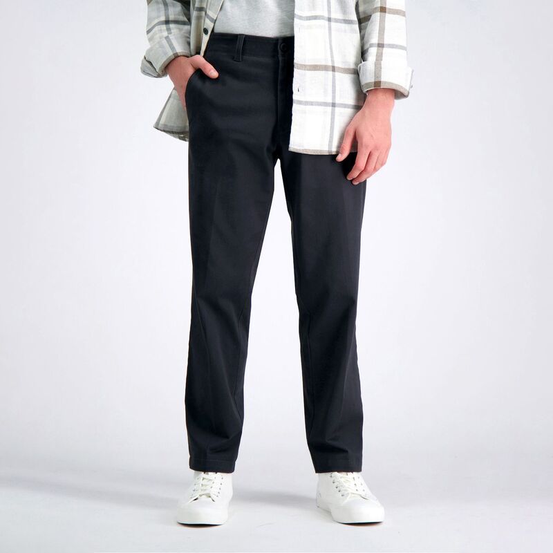 ハガー メンズ ボトムス カジュアルパンツ Mens Haggar Life Khaki StraightFit Comfort Chino FlatFront Pants Lead カーキ
