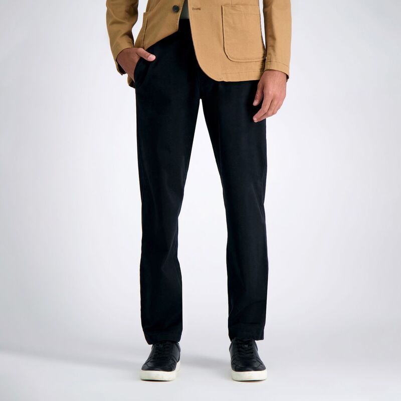 ハガー メンズ ボトムス カジュアルパンツ Mens Haggar Life Khaki StraightFit Comfort Chino FlatFront Pants Black ブラック
