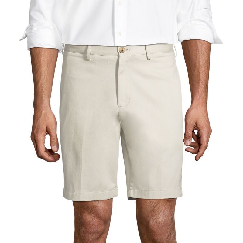 ランズエンド メンズ ボトムス ハーフパンツ・ショーツ ショートパンツ Mens Lands End ClassicFit 9inch NoIron Chino Shorts Light Stone