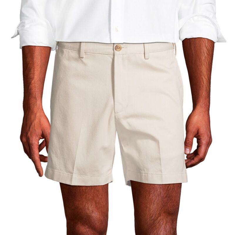 ランズエンド メンズ ボトムス ハーフパンツ・ショーツ ショートパンツ Mens Lands End Comfort Waist 6inch NoIron Chino Shorts Light Sto