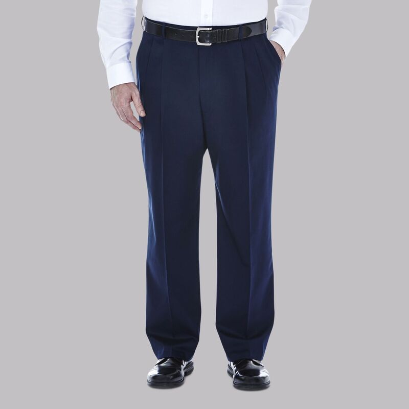ハガー メンズ ボトムス カジュアルパンツ プリーツ トール Big Tall Haggar Premium Stretch NoIron Khaki Pleated Pants Dark Navy
