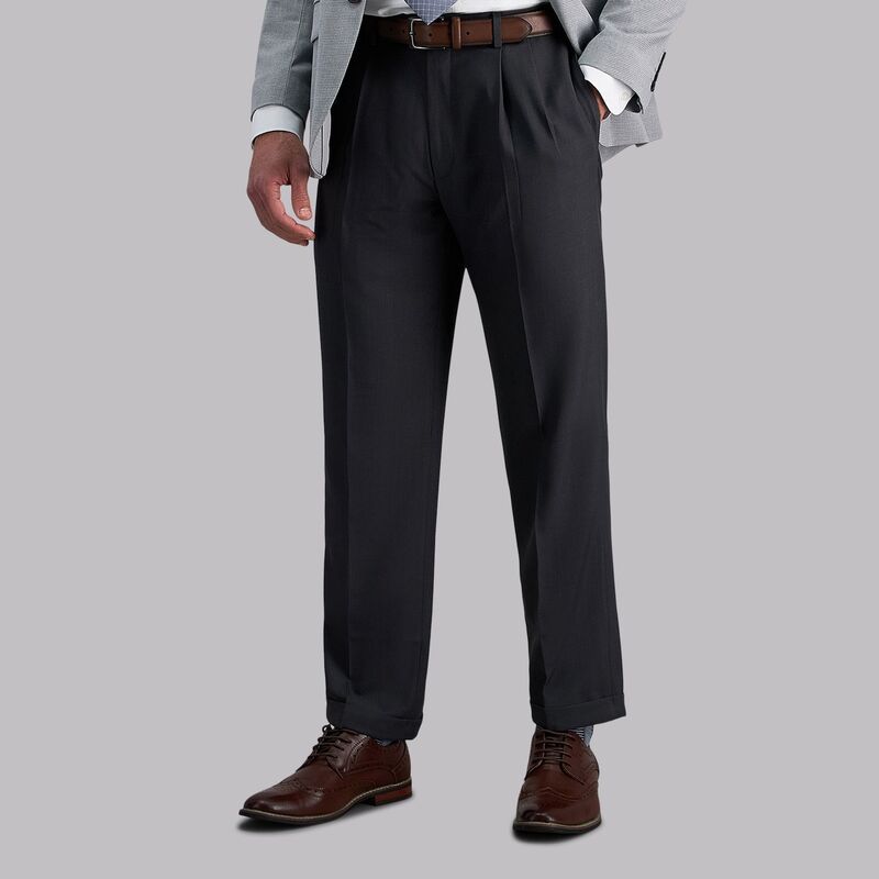 ハガー メンズ ボトムス カジュアルパンツ プリーツ Mens Haggar eCLo Stria ClassicFit Hidden Expandable Waist Pleatedress Pan