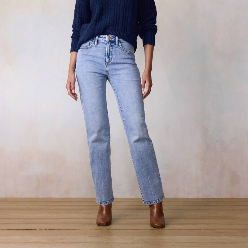 LC Lauren Conrad レディース ボトムス デニムパンツ ジーンズ Womens LC Lauren Conrad Super High Rise True Straight Raw He