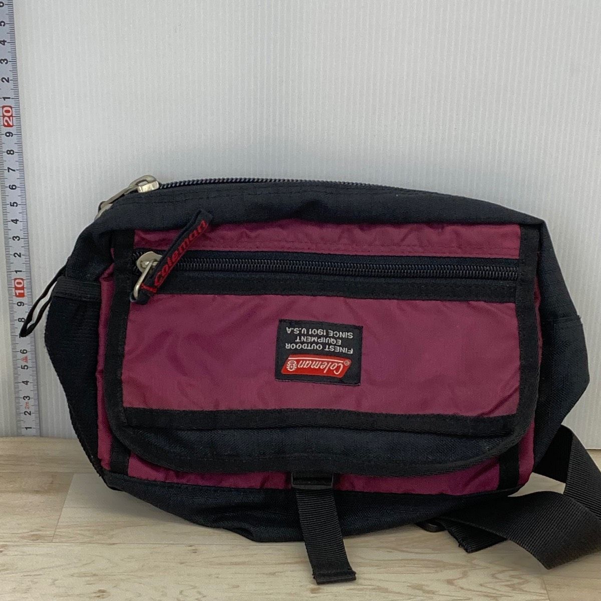 Coleman/コールマン ウエストバッグ/ヒップバッグ ブラック×ボルドー系