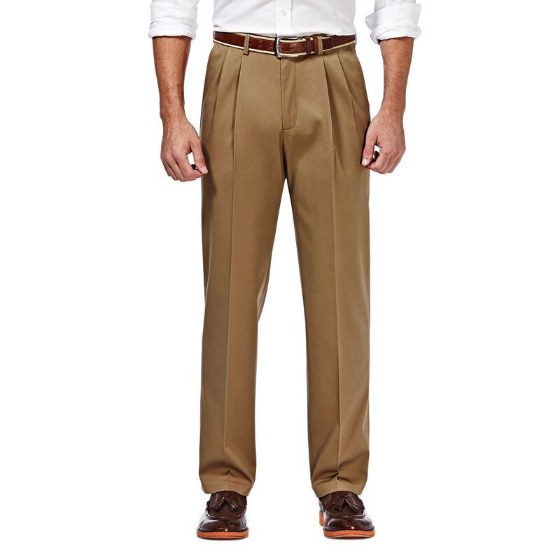 ハガー メンズ ボトムス カジュアルパンツ プリーツ Men s Haggar Premium NoIron Khaki Stretch ClassicFit Pleated Expandable W