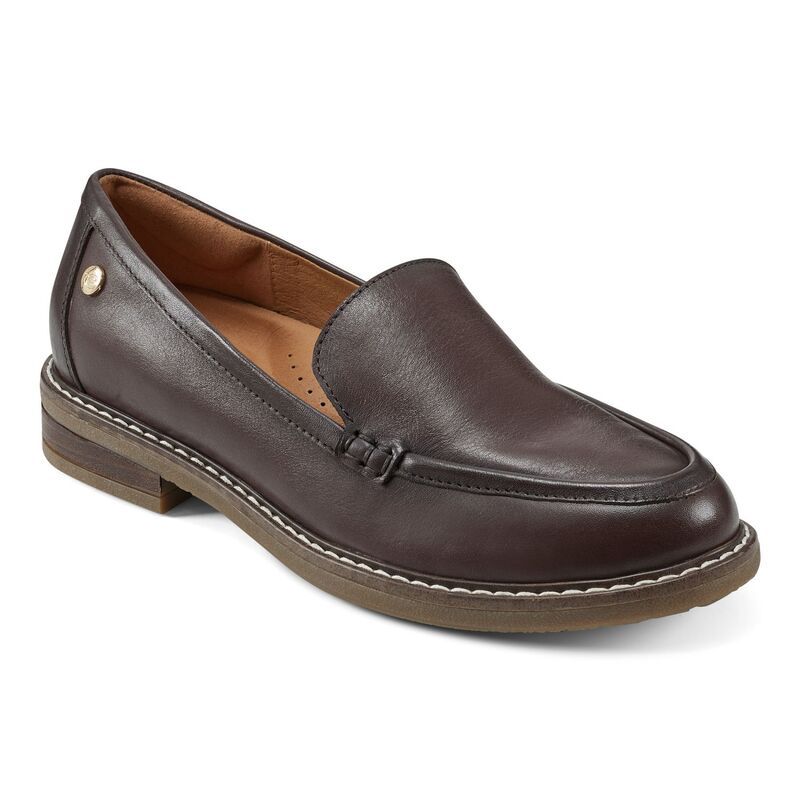 イージースピリット レディース シューズ スリッポン・ローファー Easy Spirit Jaylin Womens Tailored Loafers Dark Brown Leather ブラウン