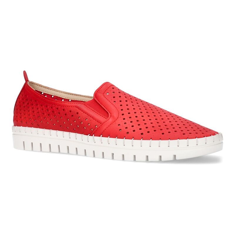イージーストリート レディース シューズ サンダル スニーカー Easy Street Fresh WomenslipOn Sneakers Red レッド