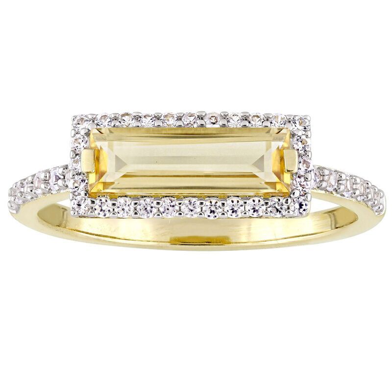 ステラ グレース レディース アクセサリー リング Stella Grace 18k Gold Over Silver Citrine White Sapphire Halo Ringold Tone