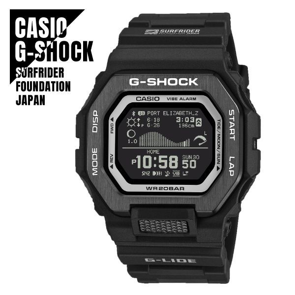 【即納】国内正規品 CASIO カシオ G-SHOCK G-LIDE SURFRIDER FOUNDATION JAPAN コラボレーションモデル Bluetooth搭載 GBX-100SFJ-1JR ブラック 腕時計 メンズ