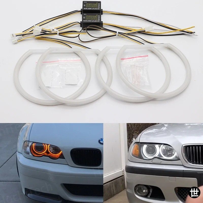 BMW 3シリーズ E46 316I 318I 320D 320I 323I 328I 330I 325XI 330D 330XI 1998-05用 LEDコットンエンジェルアイリングデイタイムライト