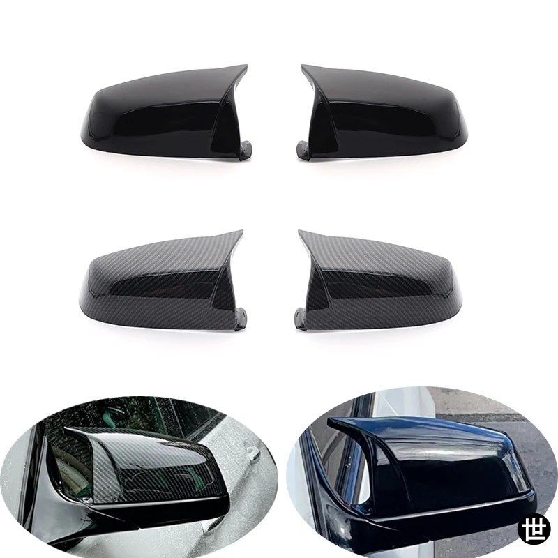 BMW 5 6 7シリーズ E60 E61 E63 E64 F01 F02-F04 F06 F07 F10 F11 F12 F13用サイドウィングカバーキャップ カーボンブラック
