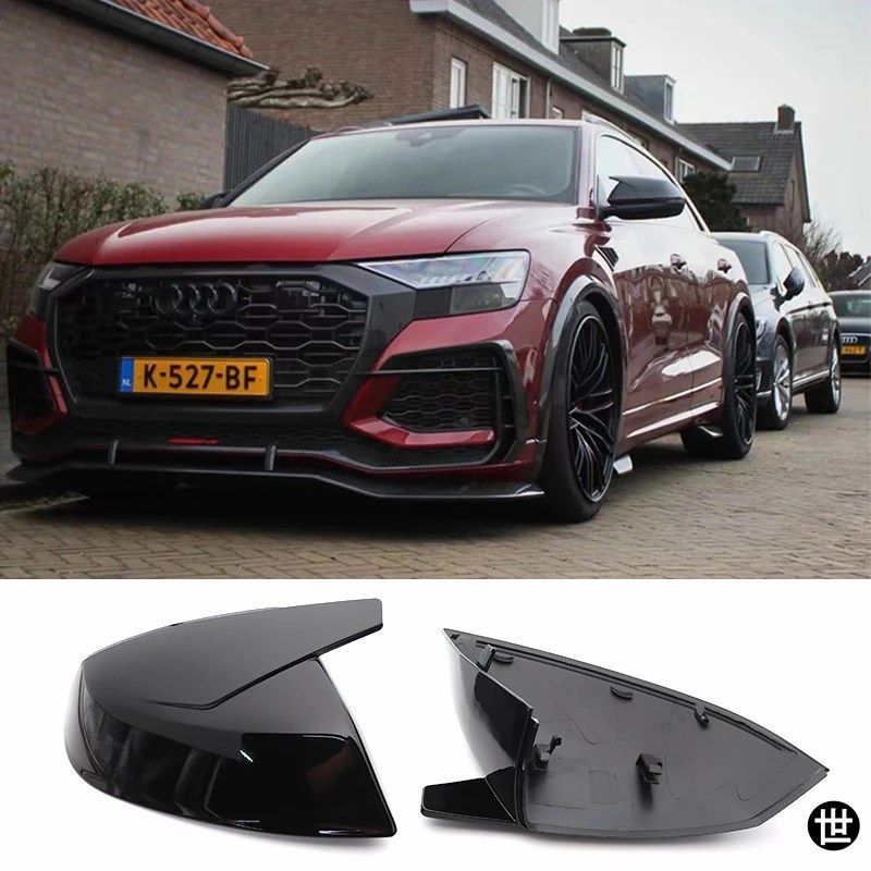 アウディ Q7 2016-2022 Q5L 2018 2019 2020-2022 用 ABT スタイル 車用バックミラーカバーサイドドアウィングミラーカバーシェル