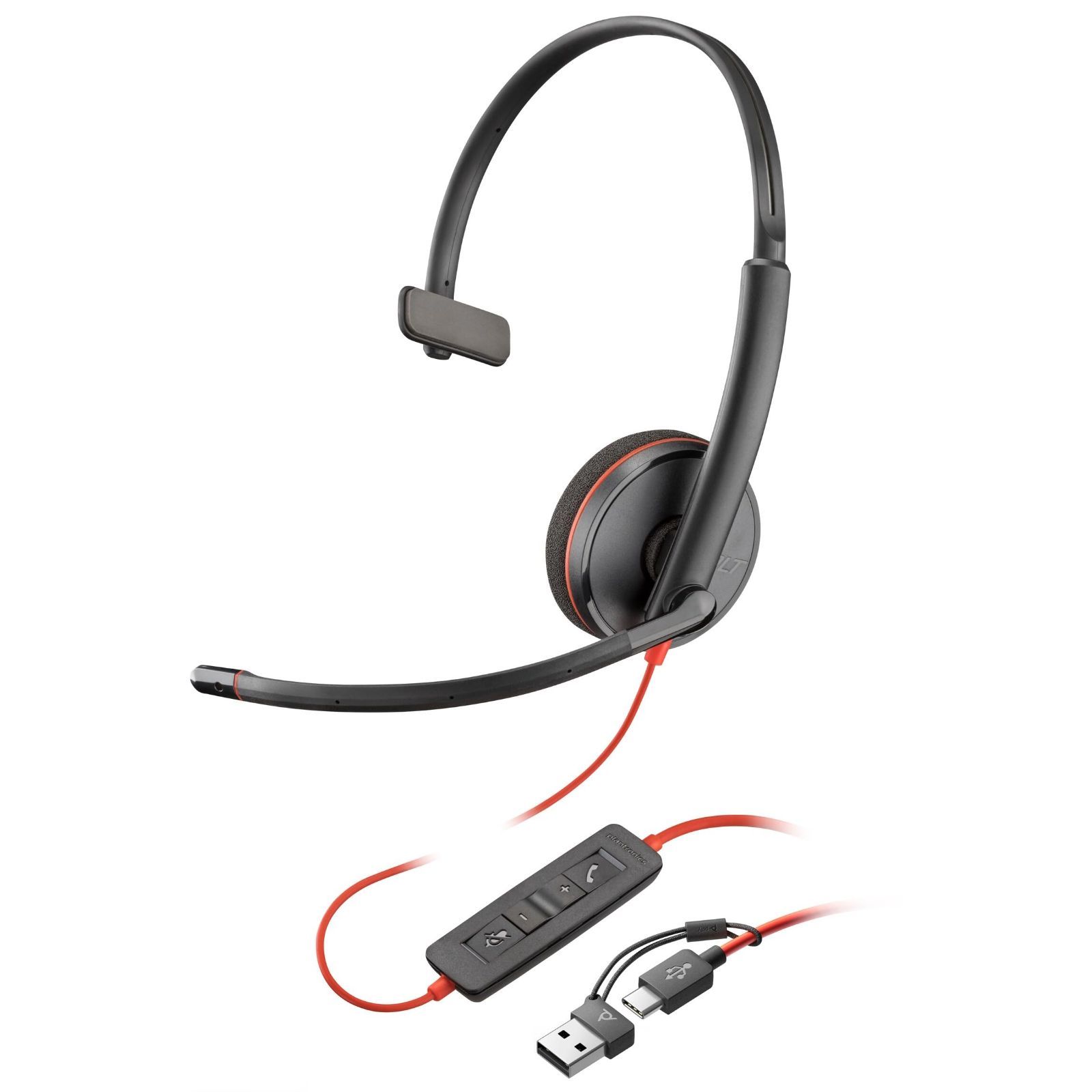 【在庫処分】マイク イヤホン Web会議用 (旧 Chrome mac Plantronics windows プラントロニクス 軽量 マイク付き Polycom ノイズキャンセリング USB-A ポリコム & USB-C HP-Poly) (国内正規品) 3