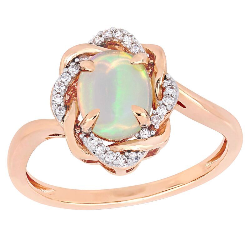 ステラ グレース レディース アクセサリー リング Stella Grace 10k Rose Gold 110 CaratW Diamond Ethiopian Opalove Knot Ring
