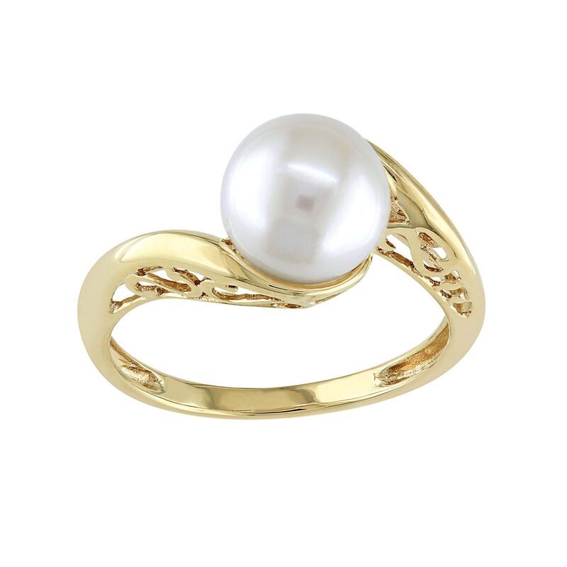 ステラ グレース レディース アクセサリー リング Stella Grace Freshwater Cultured Pearl 10k Gold Swirl Ring White ホワイト