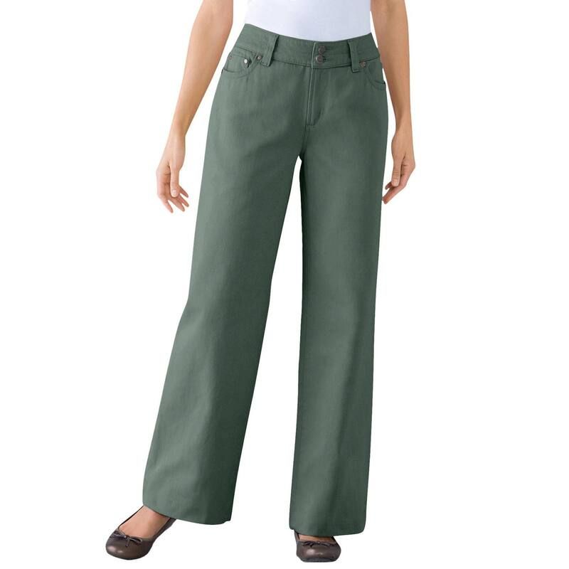 ウーマン ウィズイン レディース ボトムス デニムパンツ プラスサイズ コットン Woman Within Womens Plusize Perfect Cotton WideLeg Denim Je