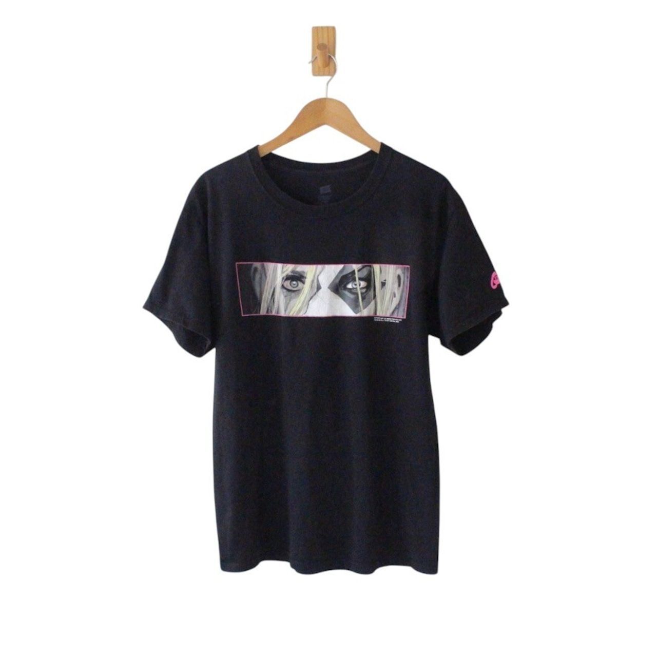 Graphitti アメコミ Tシャツ ハーレイクイン？ ドミニカ製 黒 M （w-2620608）