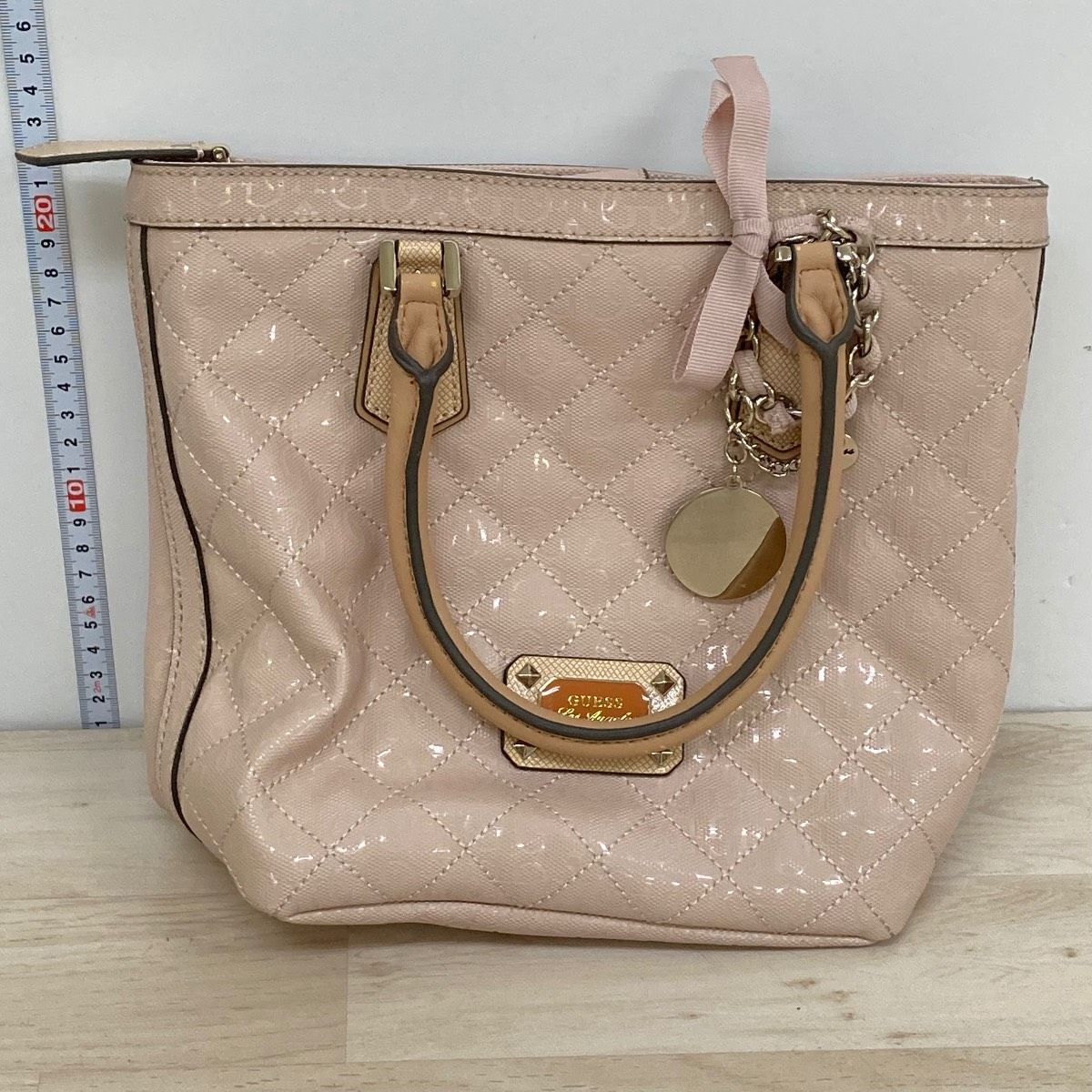 GUESS/ゲス 2WAY ハンドバッグ/ショルダーバッグ ピンクベージュ 