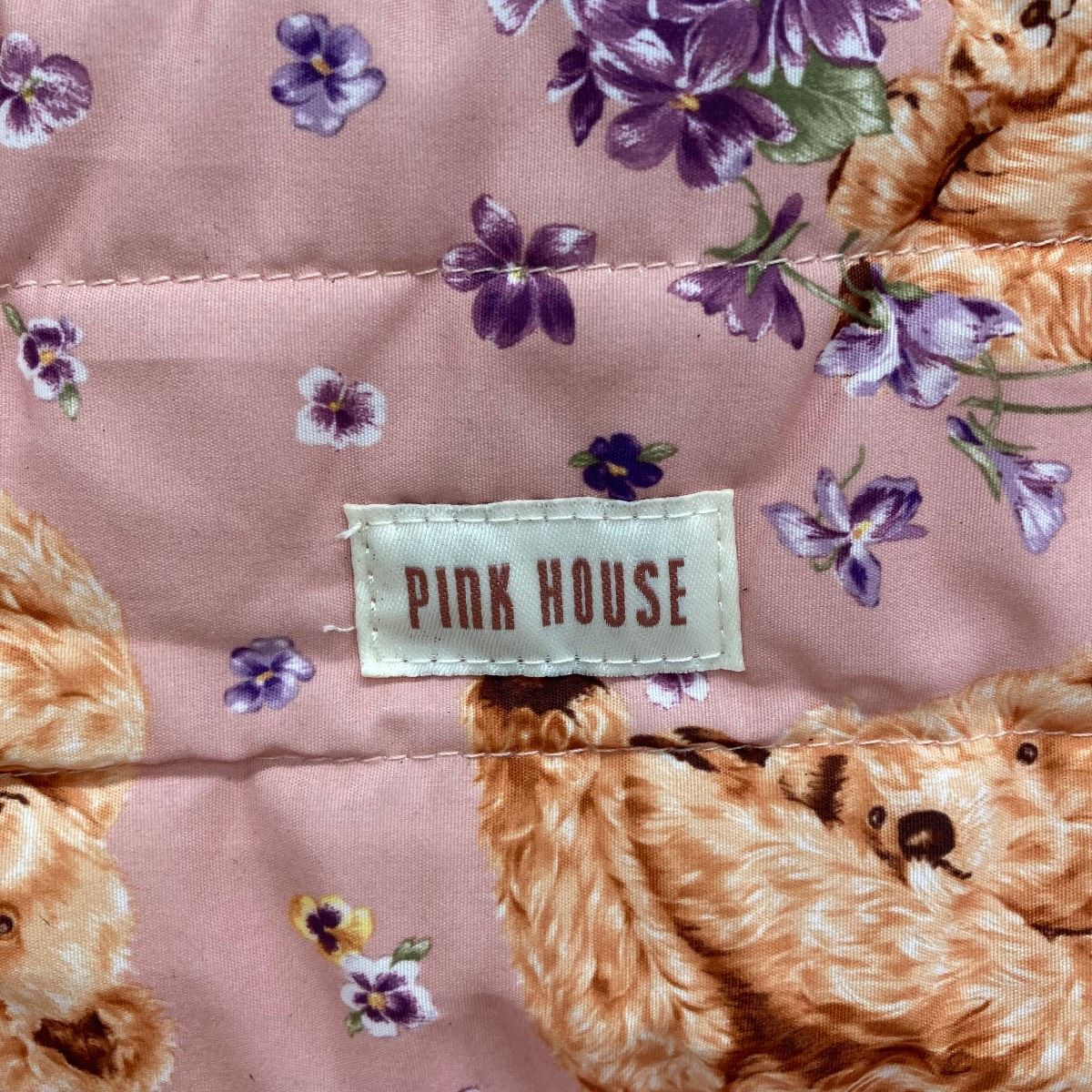PINK HOUSE/ピンクハウス トートバッグ クマ/テディベア 花柄 