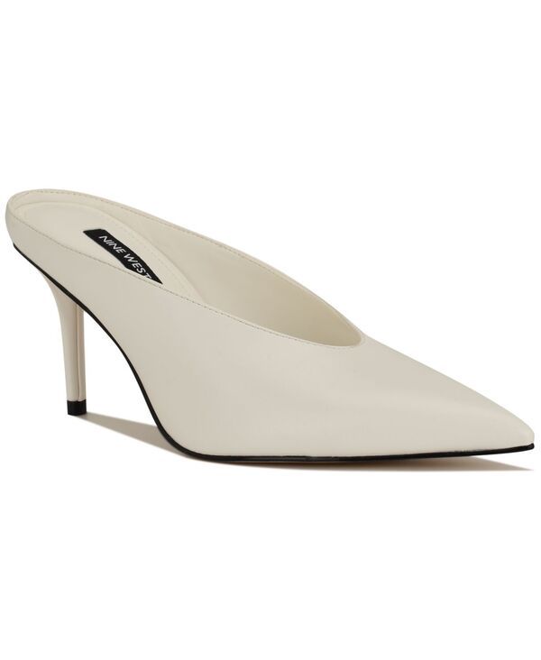 ナインウェスト レディース シューズ スリッポン・ローファー Nine West Womens Verra SlipOn Stiletto Mule Pumps White ホワイト