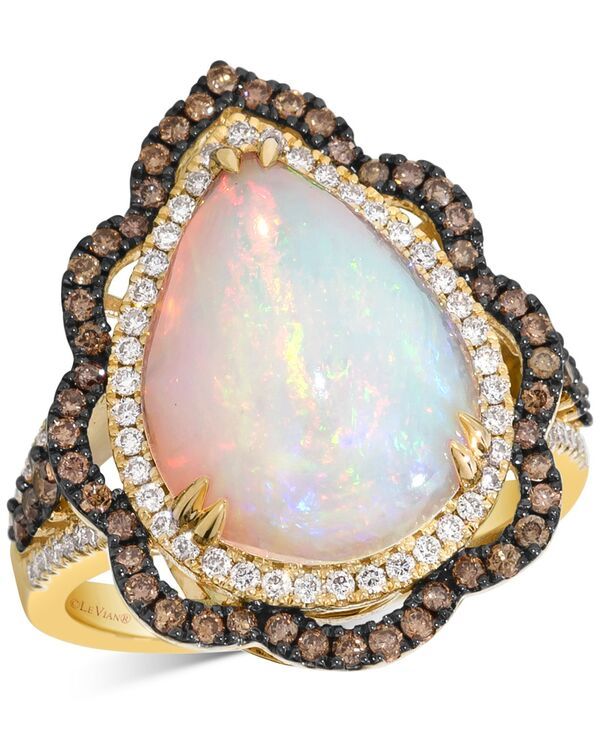 ル ヴァン レディース アクセサリー リング Le Vianeopolitan Opal 4 ctw Diamond 34 ctw Wavy Halo Pear Statement Ring in 1