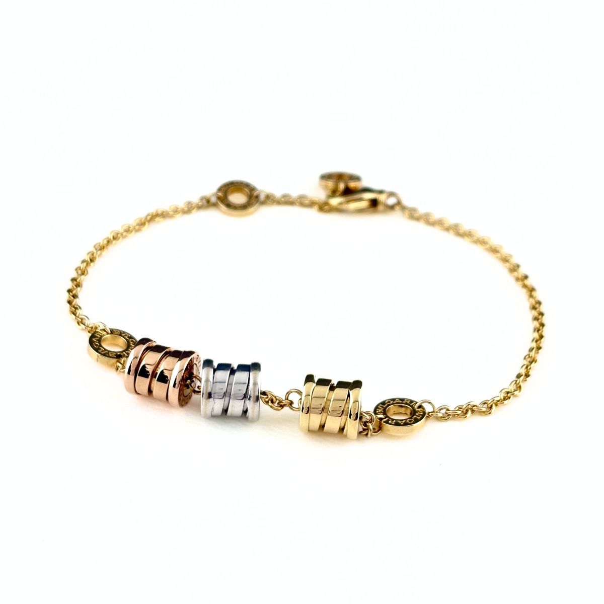 ブルガリ BVLGARI ビーゼロワン スリーエレメント ブレスレット YG イエローゴールド 腕輪 ブレスレット 750 レディース 【中古】