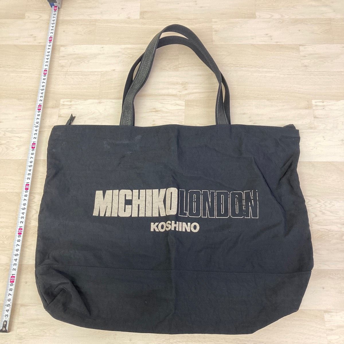 MICHIKO LONDON KOSHINO トートバッグ ブラック ロゴプリント ミチコ