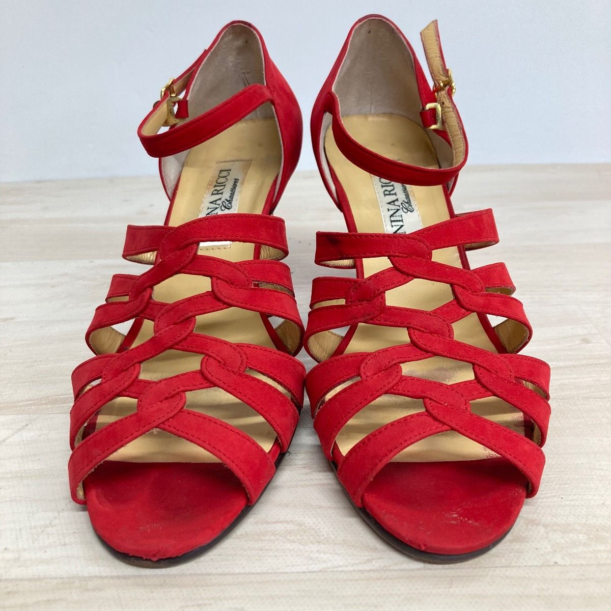 NINA RICCI ニナリッチ サンダル パンプス 35 1/2 (22.5cm相当) レッド 