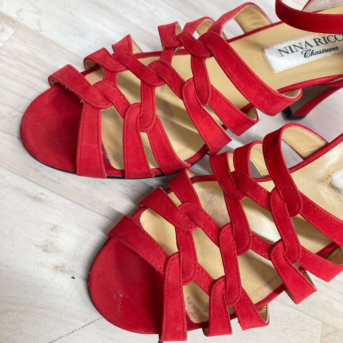 NINA RICCI ニナリッチ サンダル パンプス 35 1/2 (22.5cm相当) レッド