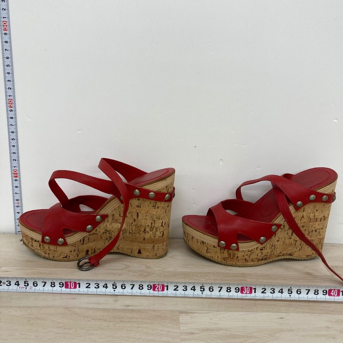 miu miu/ミュウミュウ レディース ウエッジソール サンダル レッド/赤 