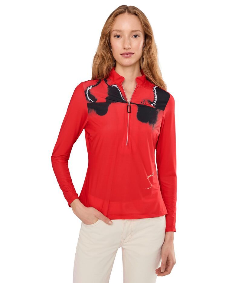 ジャイミーサドック レディース トップス シャツ プリント Jamie Sadock Flare Print Long Sleeve Sunsense 14 Zip Top Adrenaline Re