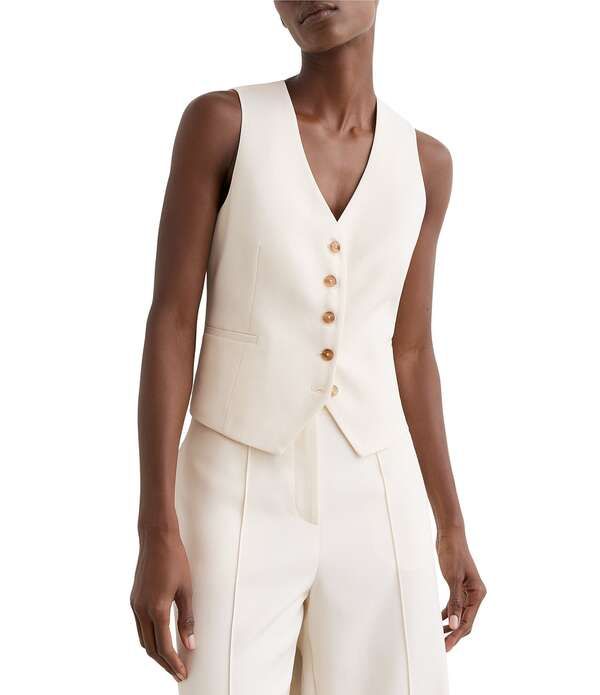 レイス レディース アウター ベスト コート Reiss Malin Tailored Waistcoat Vest Cream クリーム