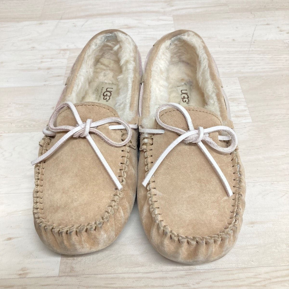 のー　UGG　モカシン UGG モカシン 23cm キャメル S/N 5612 ムートン スリッポン/フラット