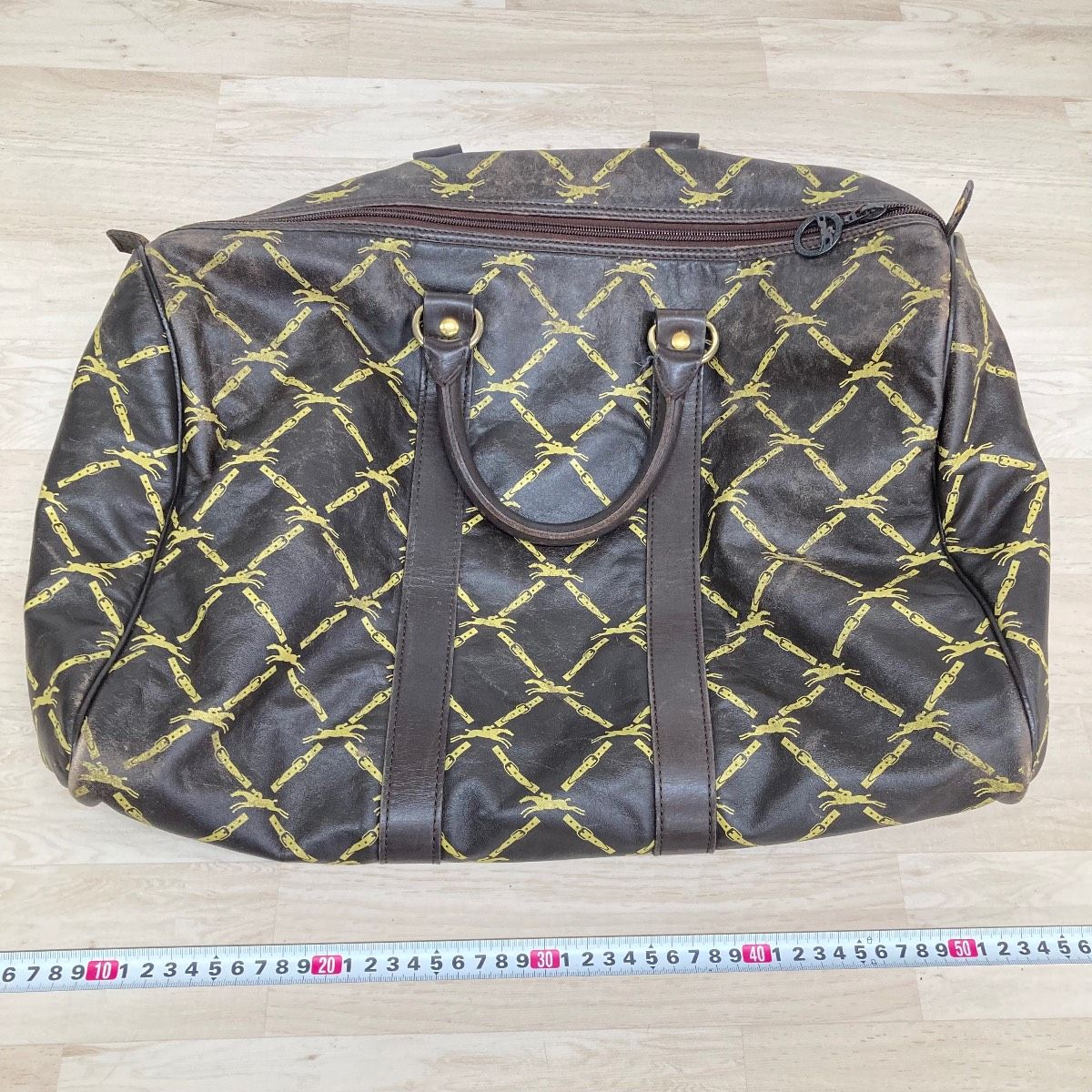LONGCHAMP/ロンシャン ボストンバッグ/ハンドバッグ ブラウン系 総柄