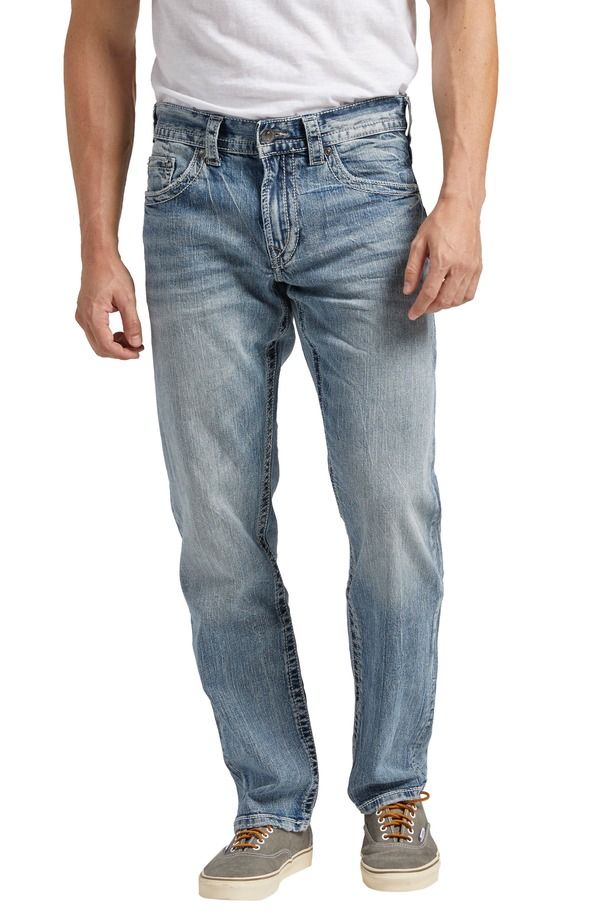 シルバー ジーンズ メンズ ボトムス デニムパンツ リラックスフィット ストレート Silver Jeans Co Eddie Relaxed Fit Straight Leg Jeans Light