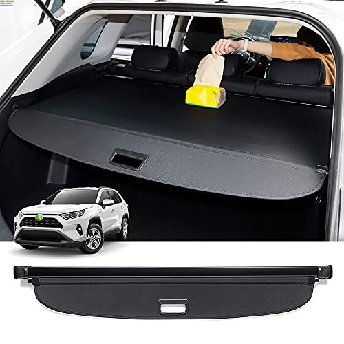 Mixsuper トヨタ 新型 RAV4 50系 トノカバー ロールシェード プライバシー保護 ラゲッジ収納 耐高温 カバーカーテン 盗難防止 RAV4パーツ 荷室整理 日よけ PVC帆布 防水加工 内装パーツ メーカー直営 黒色 1PC ( 39bcca3e