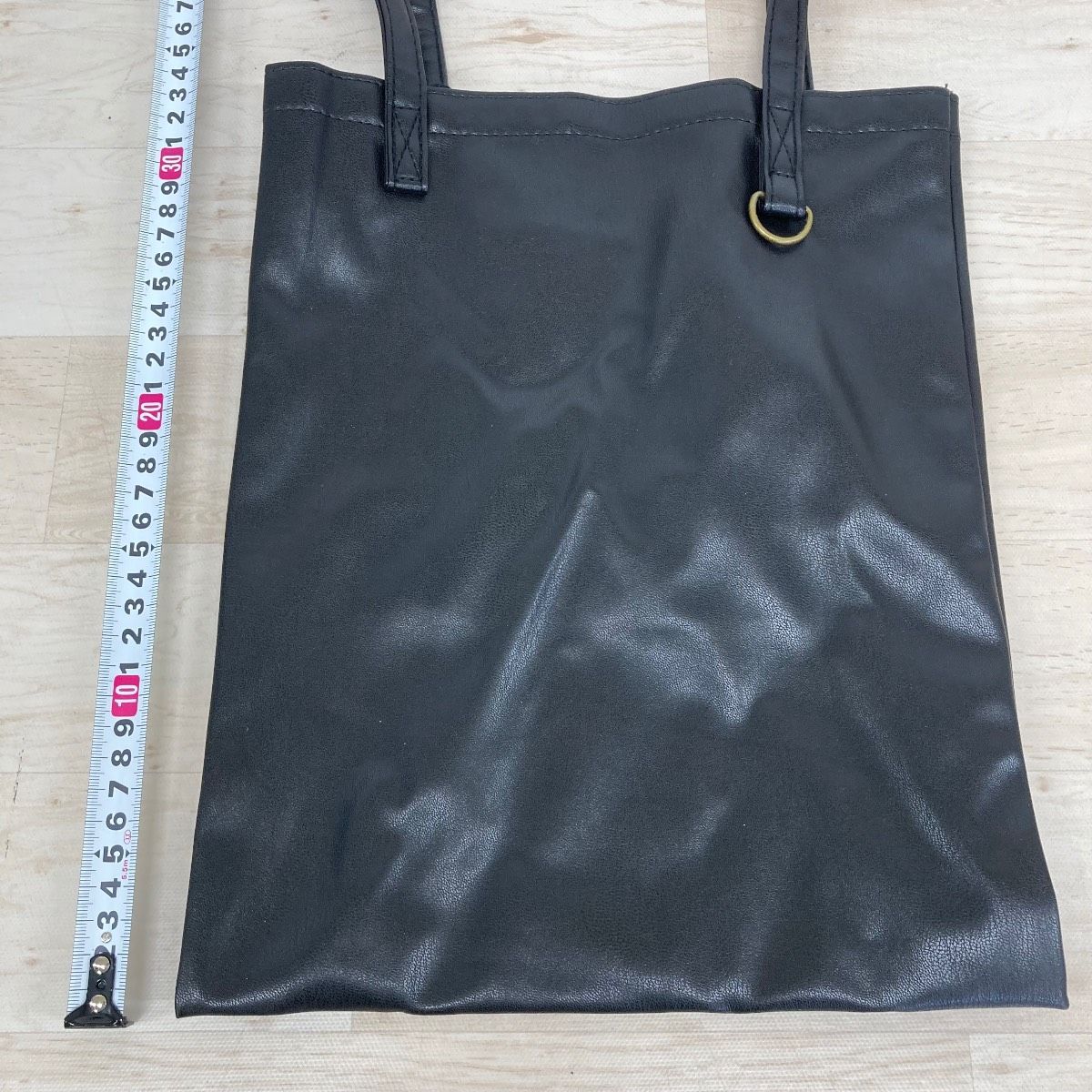美品 agete/アガット トートバッグ ブラック/黒 ロゴ入り 肩掛けバッグ 