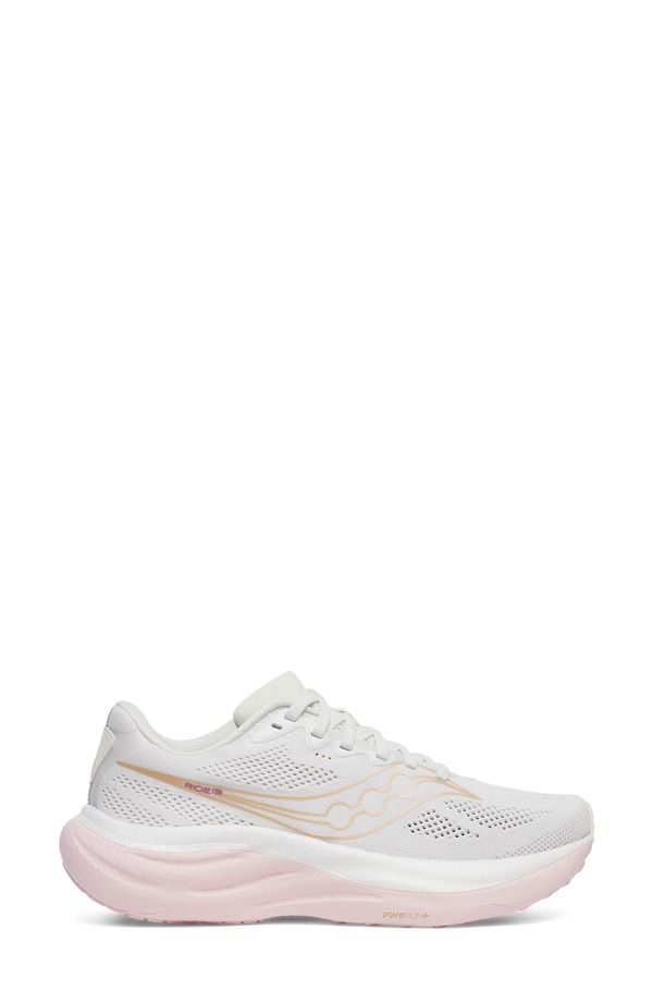 サッカニー レディース シューズ スニーカー Saucony Ride 19 Sneaker White Silk ホワイト