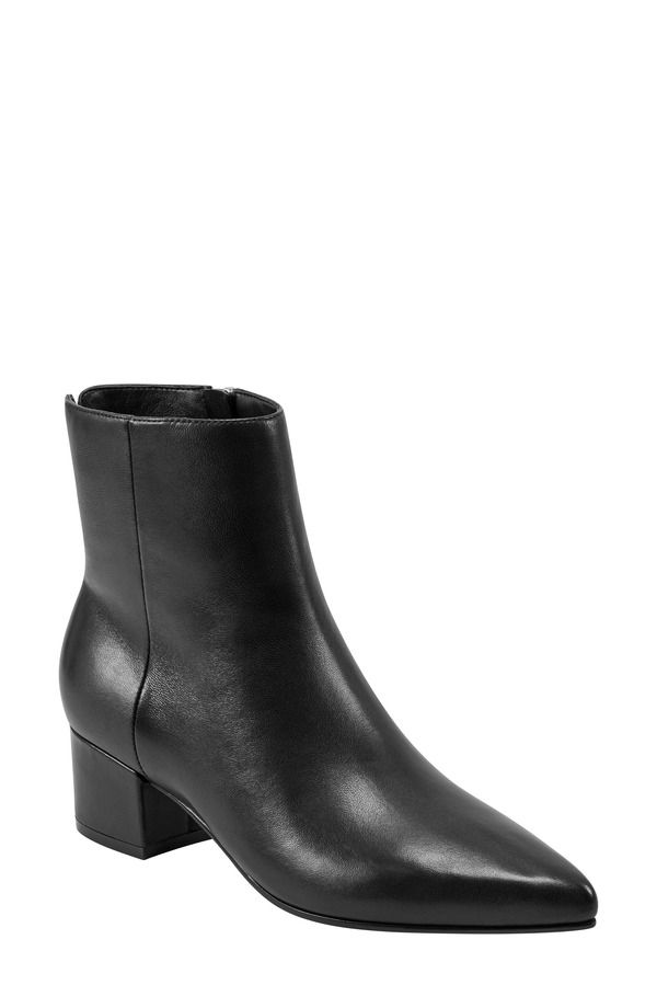 マーク・フィッシャー レディース シューズ ブーツ・レインブーツ Marc Fisher LTD Leonna Pointed Toe Bootie Black Leather ブラック