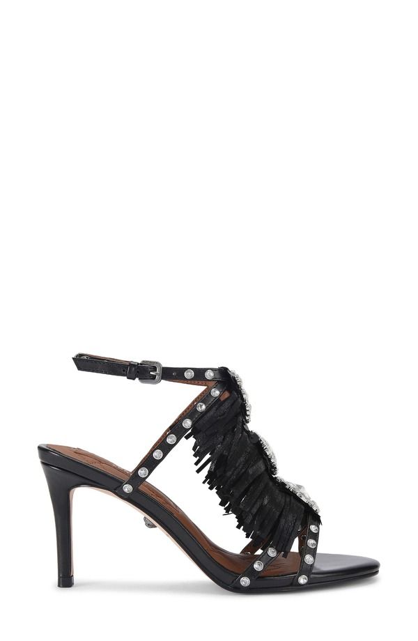 カートジェイガーロンドン レディース シューズ ヒール サンダル アンクル フリンジ Kurt Geiger London Jewel Fringe Ankle Strap Sandal Black