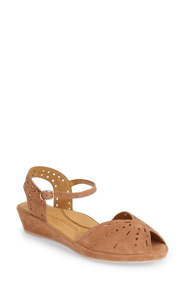 ラモールドピード レディース シューズ ヒール サンダル アンクル LAmour des Pieds Brenn Ankle Strap Sandal Cognac Suede