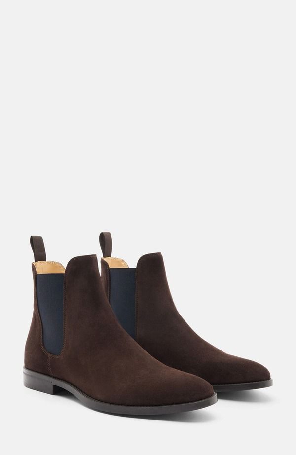 スカロッソ メンズ シューズ ブーツ・レインブーツ チェルシーブーツ チェルシー SCAROSSO Giacomo Chelsea Boots Brown Suede ブラウン