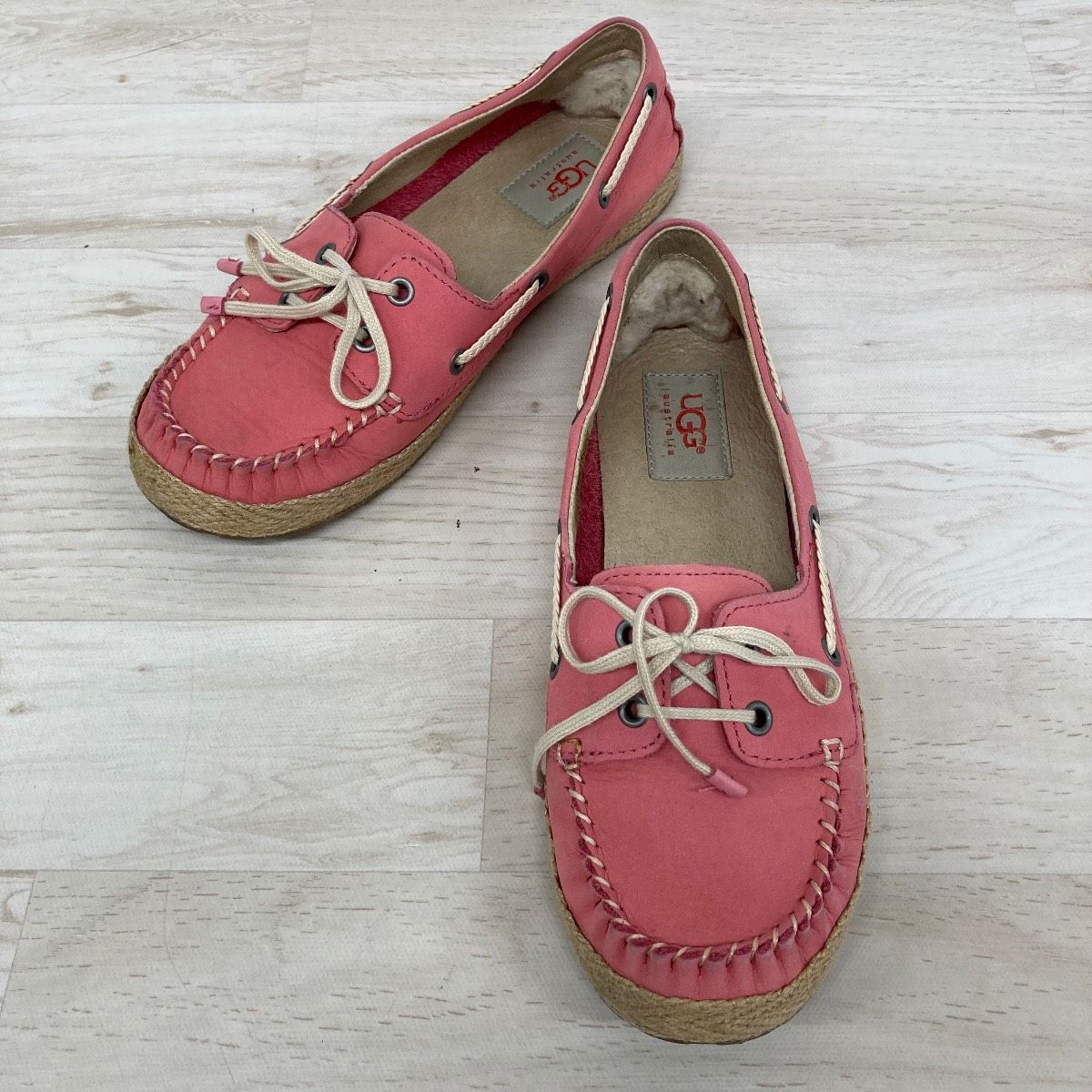 UGG モカシン デッキシューズ ピンク 23.0cm USA6 UK4.5 EU37.0 S/N