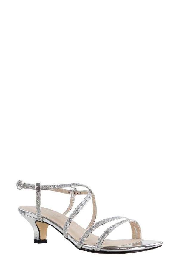 タッチアップ レディース シューズ ヒール サンダル Touch Ups Maisie Kitten Heel Slingback Sandal Silver シルバー