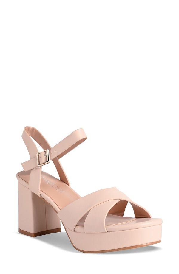 タッチアップ レディース シューズ ヒール プラットフォーム サンダル アンクル Touch Ups Toby Ankle Straplatform Sandal Beige ベージュ