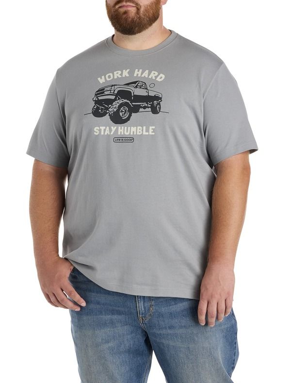ライフイズグッド メンズ トップス Tシャツ トール グラフィック LIFE IS GOOD Big Tall Stay Humble Truck Graphic Tee Grey グレー
