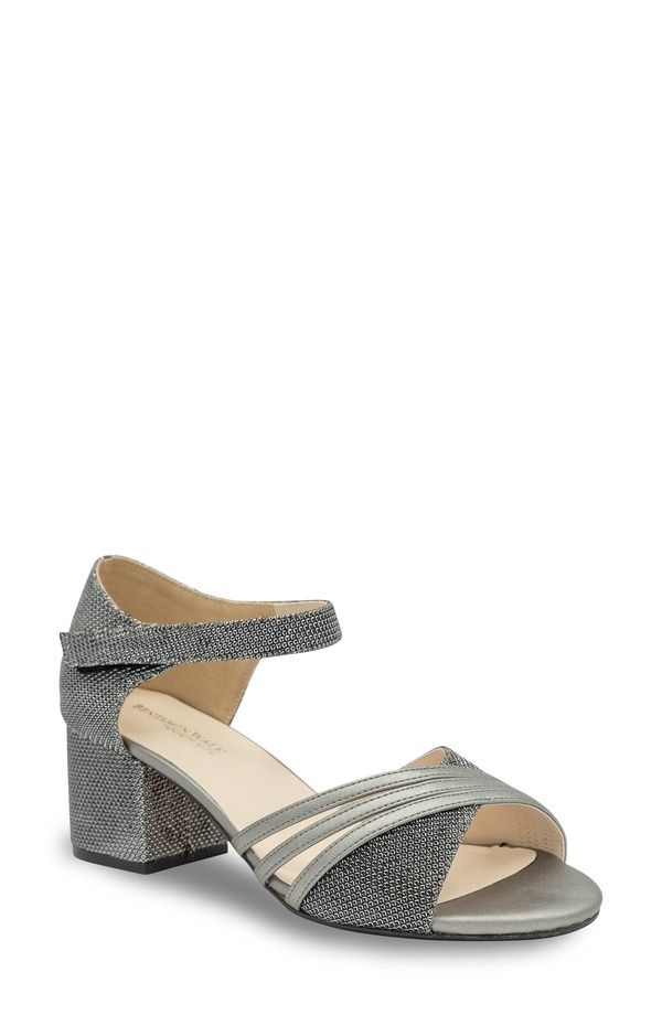 タッチアップ レディース シューズ ヒール サンダル アンクル Touch Ups Champagne Ankle Strap Sandal Pewter ピューター